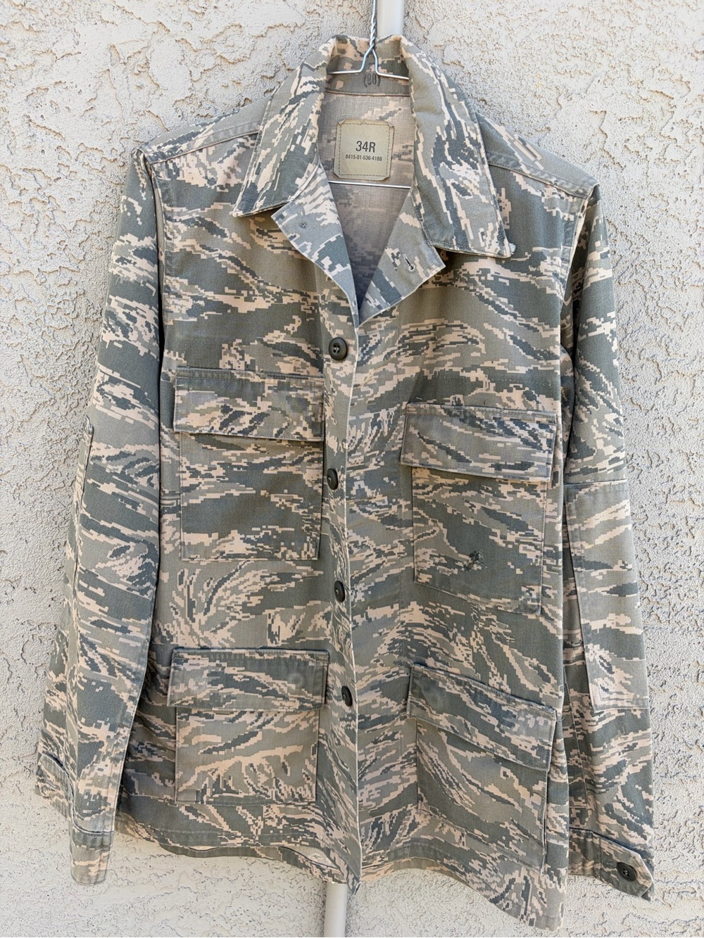 Men's Military-Style Field Jacket in Sage/Tan Camouflage